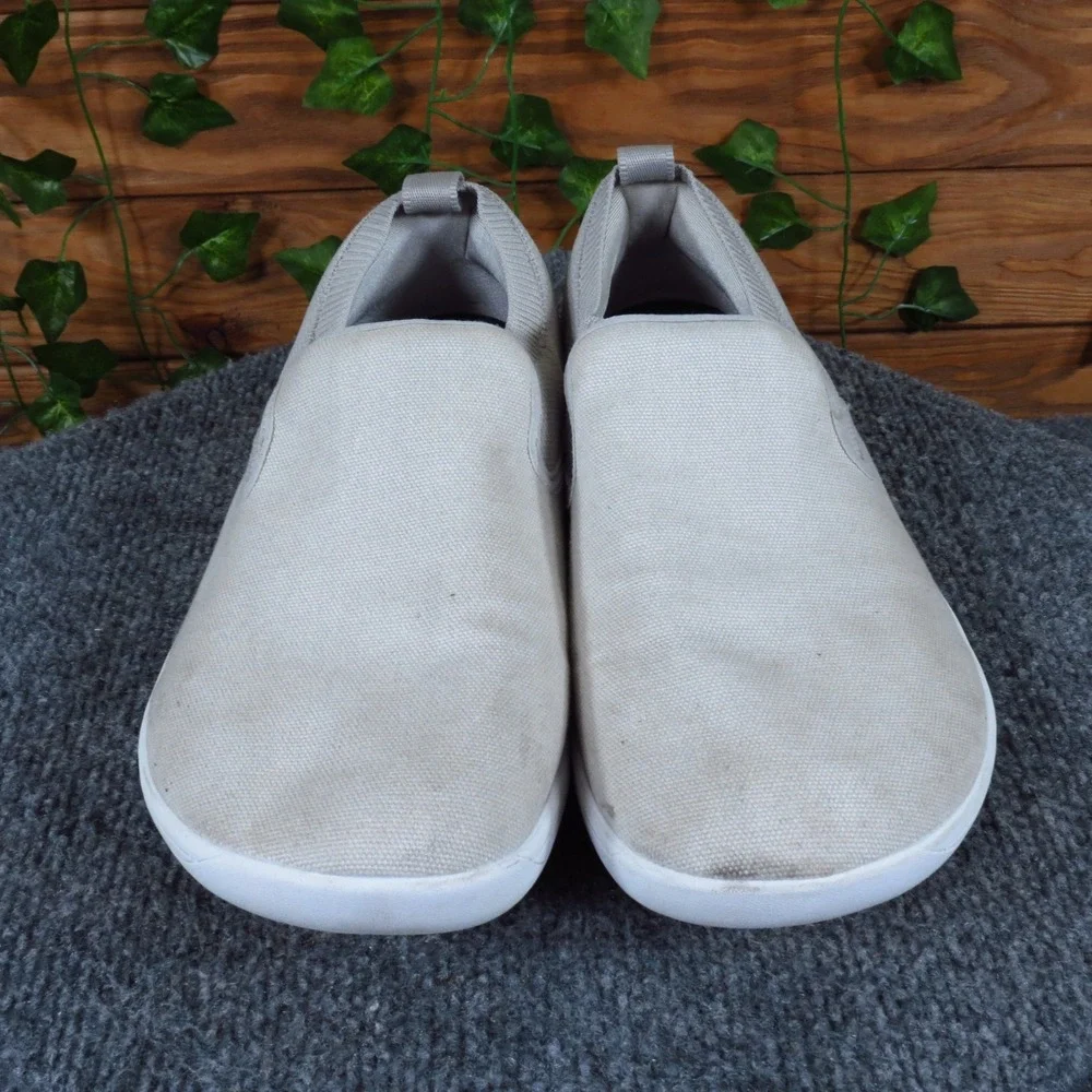Whitin Men's Slip-On Casual Shoes Size 43 Light‎ Gray Canvas Minimalist Walking